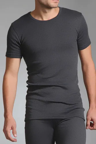 1 Pack Charcoal Short Sleeved Thermal Vest Men's Small - Heat Holders