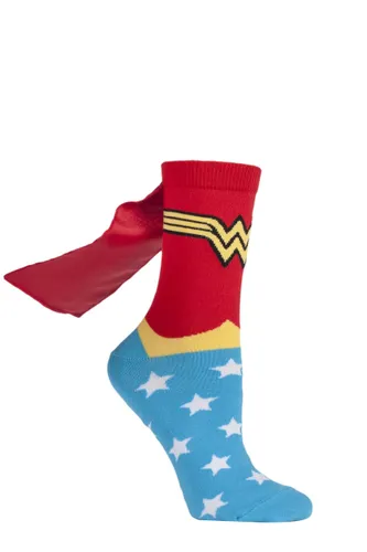 1 Pair Assorted DC Comics Wonder Woman Cape Socks Ladies 4-8 Ladies - Film & TV Characters