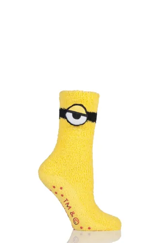 1 Pair Assorted Minions Slipper Socks with Grips Ladies 4-8 Ladies - Film & TV Characters