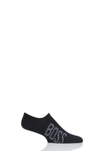 1 Pair Black BOSS Combed Cotton Large Logo Trainer Socks Men's 5.5-8 Mens - Hugo Boss