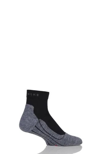 1 Pair Black / Grey RU4 Short Light Volume Ergonomic Cushioned Short Running Socks Men's 8-9 Mens - Falke
