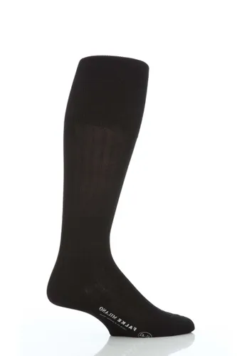 1 Pair Black Milano 97% Cotton Knee High Socks Men's 8.5-9.5 Mens - Falke