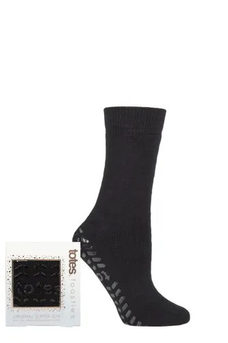 1 Pair Black Originals Slipper Socks Ladies One Size - Totes