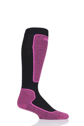 1 Pair Black / Pink UpHillSport Valta Alpine Ski 4 Layer M5 Socks Unisex 3-5 Unisex - Uphill Sport