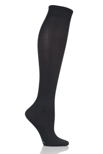1 Pair Black Strong Leg Energizer Compression Socks Ladies 2.5-3.5 Ladies (Calf Width 30-35cm) - Falke