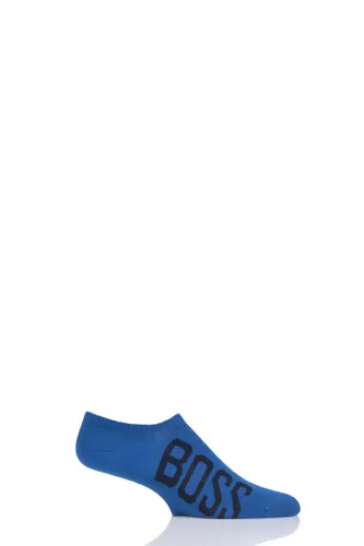 1 Pair Blue BOSS Combed Cotton Large Logo Trainer Socks Men's 5.5-8 Mens - Hugo Boss