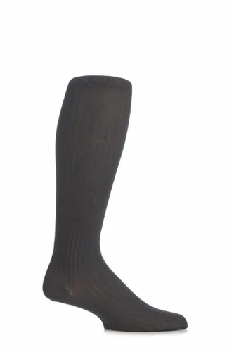 1 Pair Charcoal Merino Wool Rib Knee High Socks Men's 12.5-14 Mens - Pantherella