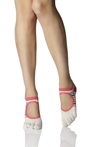 1 Pair Country Bellarina Full Toe Organic Cotton Open Front Yoga Socks Ladies Small - ToeSox