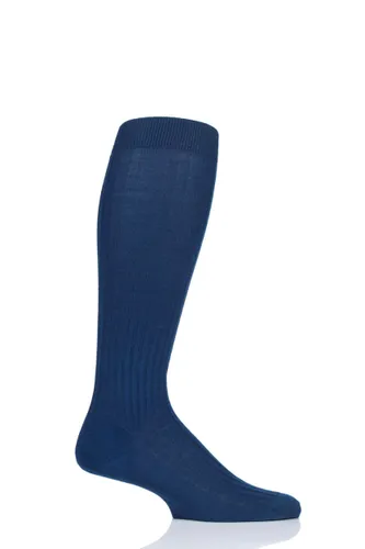 1 Pair Dark Blue Merino Wool Rib Knee High Socks Men's 7.5-9.5 Mens - Pantherella