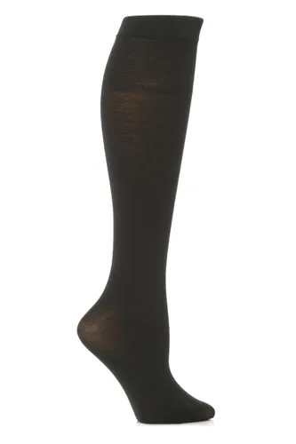 1 Pair Dark Grey Jennifer Merino Wool Knee High Socks Ladies One Size - Trasparenze