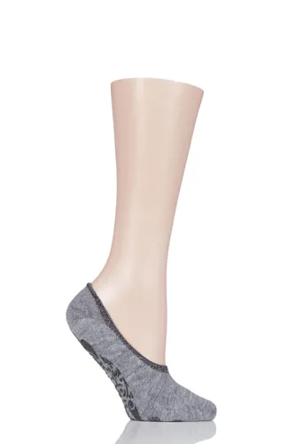 1 Pair Grey Cosy Ballerina Slipper Socks with Carry Pouch Ladies 2.5-3.5 Ladies - Falke