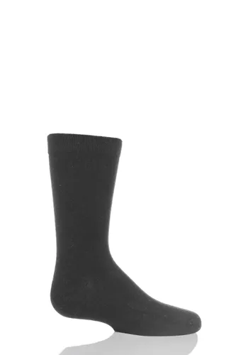 1 Pair Grey Plain Bamboo Socks with Comfort Cuff and Smooth Toe Seams Kids Unisex 12.5-3.5 Kids (8-12 Years) - SOCKSHOP