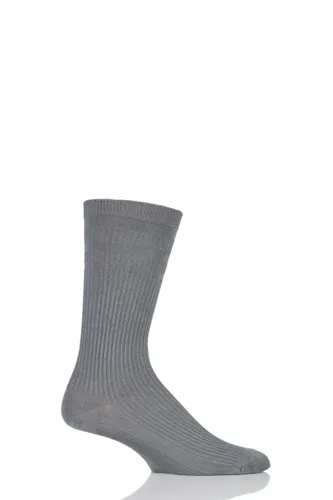 1 Pair Mid Grey Extra Wide Bamboo Softop Socks Men's 6-11 Mens - HJ Hall