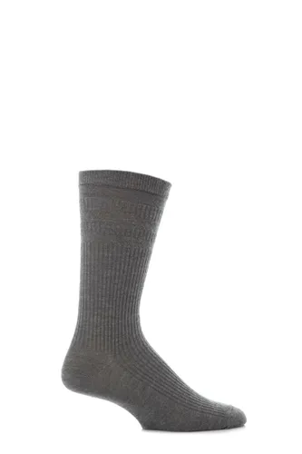 1 Pair Mid Grey Extra Wide Cotton Softop Socks Men's 11-13 Mens - HJ Hall