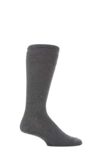 1 Pair Mid Grey Mid Calf Wool Softop Socks Men's 6-11 Mens - HJ Hall