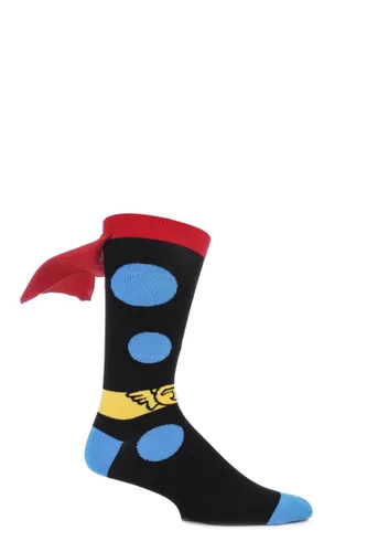 1 Pair Multi Coloured Marvel Thor Cape Cotton Socks Men's 6-11 Mens - Film & TV Characters