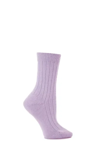 1 Pair New Lilac 85% Cashmere Rib Anklet Ladies 4-7 Ladies - Pantherella