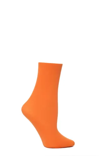 1 Pair Orange Monique 60 Denier Cotton Sock Ladies One Size - Trasparenze