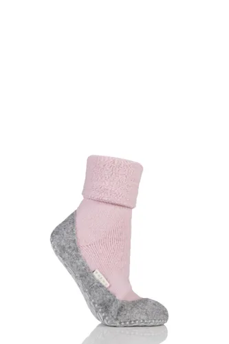1 Pair Pink CosyShoe Slipper House Socks Ladies 4-5 Ladies - Falke