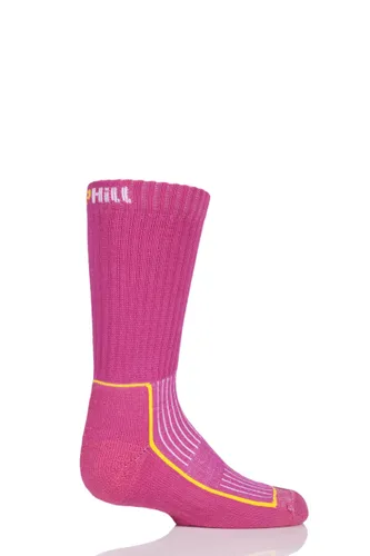 1 Pair Pink Kids Made in Finland Hiking Socks Kids Unisex 12-2 Kids (7-10 Years) - Uphill Sport