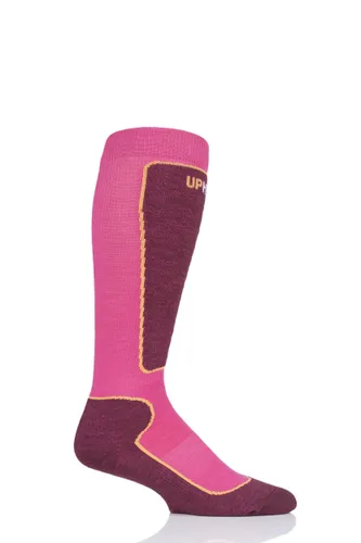 1 Pair Pink UpHillSport "Valta" Jr Alpine Ski 4 Layer M5 Socks Kids Unisex 2.5-3.5 Kids (9-12 Years) - Uphill Sport