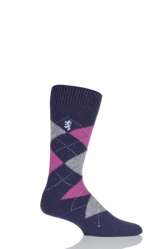 1 Pair Plum 85% Cashmere Argyle Socks Men's 6-8.5 Mens - Pringle of Scotland