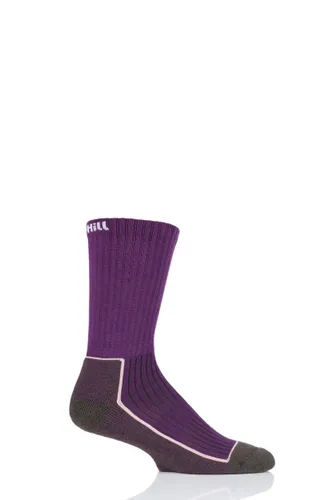 1 Pair Purple / Brown Made in Finland Hiking Socks Unisex 5.5-8 Unisex - Uphill Sport