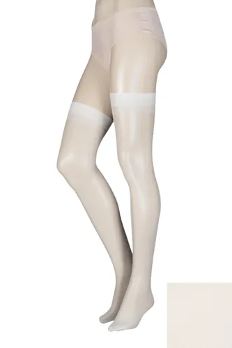 1 Pair Satin Stockings 15 Denier 100% Nylon Ladies One Size - Elle
