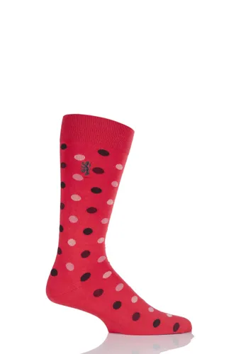 1 Pair Scarlet 80% Sea Island Cotton Spots Socks Men's 6-8.5 Mens - Pringle of Scotland