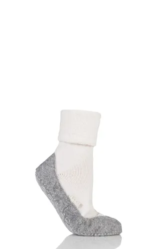 1 Pair White CosyShoe Slipper House Socks Ladies 4-5 Ladies - Falke