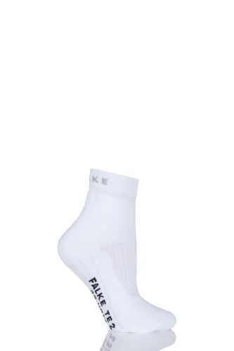 1 Pair White TE2 Short Medium Volume Ergonomic Cushioned Short Tennis Socks Ladies 4-5 Ladies - Falke