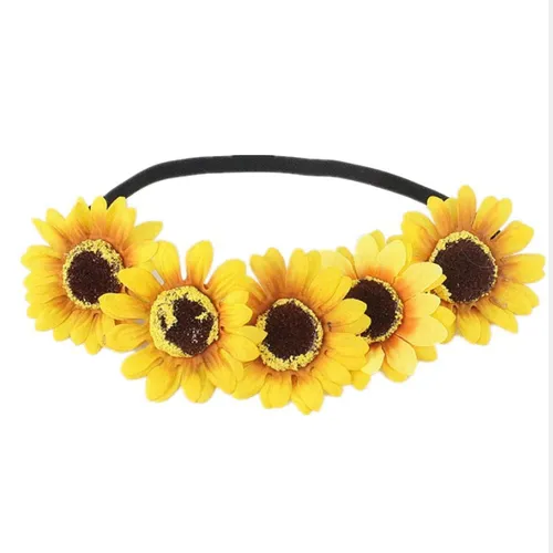 1 Pieces Sunflower Headband Flower Headband Elastic Hair