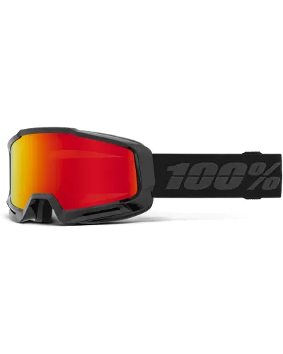 100% Essentail Black / HIPER Vermillion Red ML Mirror Goggles - Essentail Black