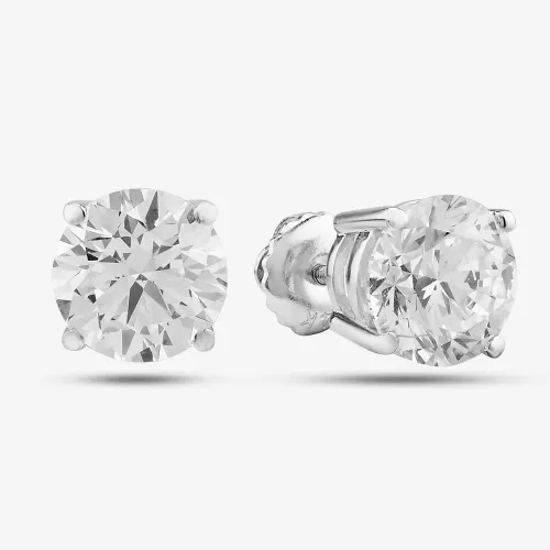 14ct White Gold Certificated Laboratory-Grown 3.00ct Diamond Stud Earrings LGE2534-300-2