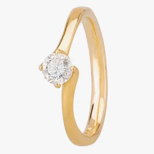 1888 Collection 18ct Gold 0.25ct Diamond Twisted Solitaire Ring RI-137(.25CT PLUS)- G/SI2/0.27ct