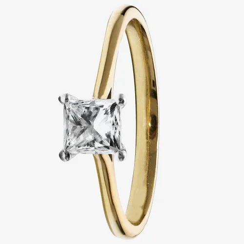 1888 Collection 18ct Gold 0.70ct Princess-Cut Diamond Classic Solitaire Ring RI-2022(.70CT PLUS)- G/VS1/0.70ct
