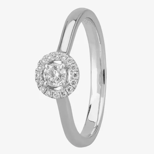1888 Collection Platinum 0.15ct Diamond Floating Halo Ring DSR21(.15CT PLUS)- H/SI2/0.26ct