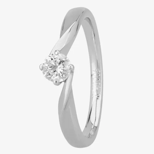1888 Collection Platinum 0.25ct Diamond Twisted Solitaire Ring RI-1027(.25CT PLUS)- G/SI2/0.26ct