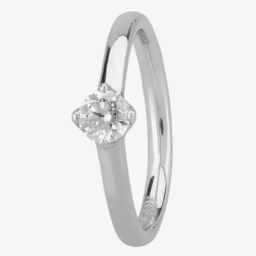 1888 Collection Platinum 0.33ct Diamond Contemporary Solitaire Ring RI-1196(.33CT PLUS)- G/VS2/0.34ct