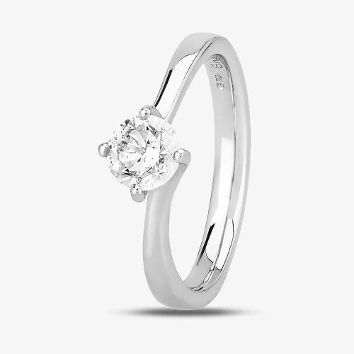 1888 Collection Platinum 0.70ct Diamond Twisted Solitaire Ring RI-137(.70CT PLUS)- F/SI2/0.72ct