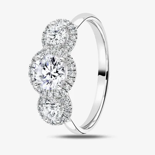 1888 Collection Platinum 1.00ct Triple Halo Diamond Ring R3-2042(1.00CT PLUS)- F-H/VS2-SI1/1.17ct