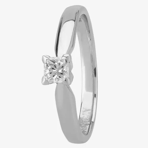 1888 Collection Platinum Princess-Cut 0.25ct Diamond V-Shaped Ring M94-B3(.25CT PLUS)- F/SI2/0.26ct