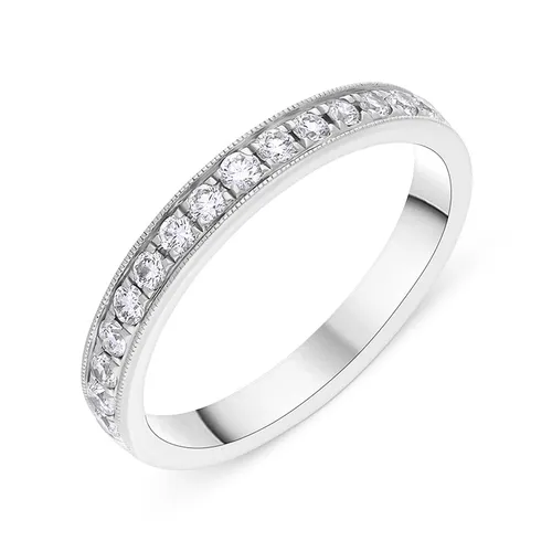 18ct White Gold 0.30ct Diamond Half Eternity Ring - White Gold