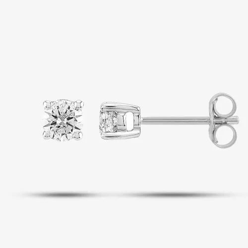 18ct White Gold 0.50ct Four Claw Diamond Stud Earrings THE2534-50 18KW