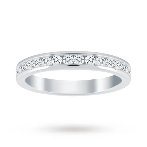 18ct White Gold 0.50cttw Diamond Half Eternity Ring - Ring Size O