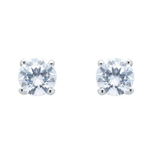 18ct White Gold 1.00cttw Solitaire Stud Earrings