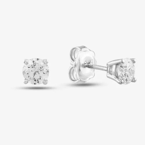 18ct White Gold Certificated 1.01ct Brilliant Cut Diamond Stud Earrings 1146824486 + 6157131790