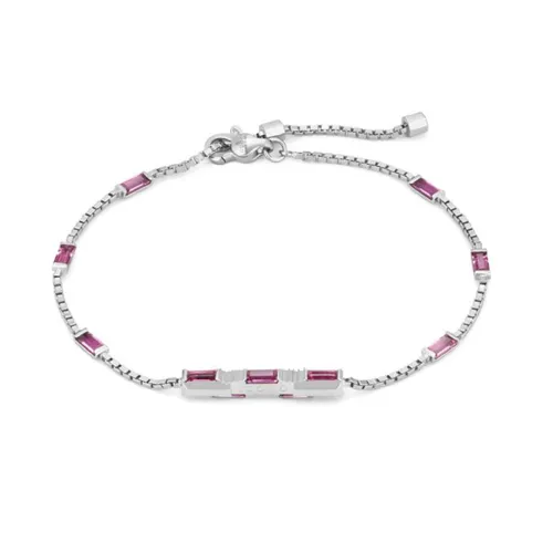 18ct White Gold Pink Tourmaline Gucci Link to Love Bracelet