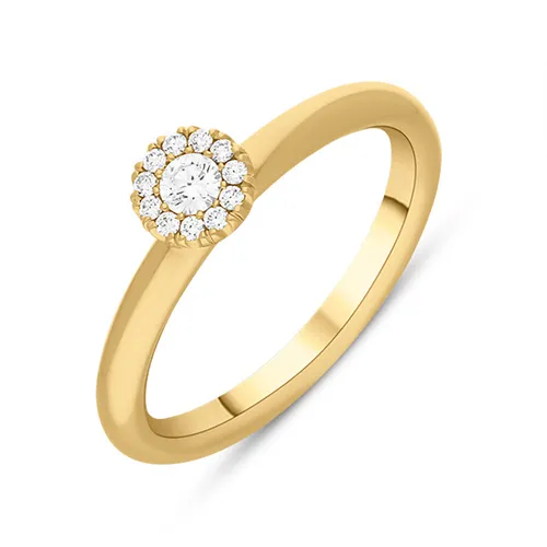 18ct Yellow Gold 0.15ct Diamond Round Cluster Ring - Gold