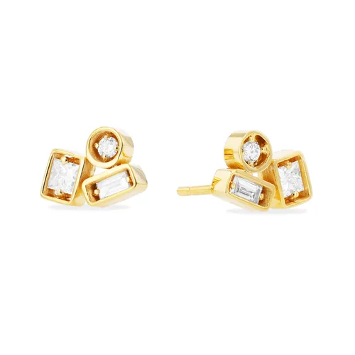 18ct Yellow Gold 0.35cttw Mixed Cut Stud Earrings